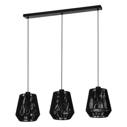 Eglo - Luster na sajli 3xE27/60W/230V crno