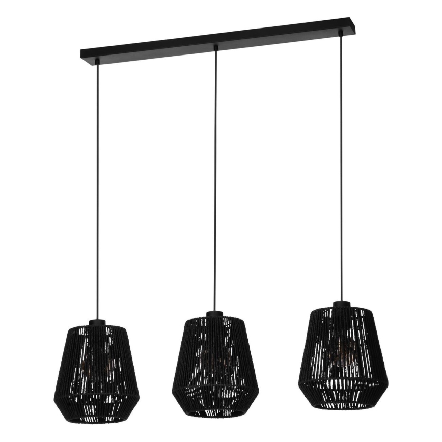Eglo - Luster na sajli 3xE27/60W/230V crno