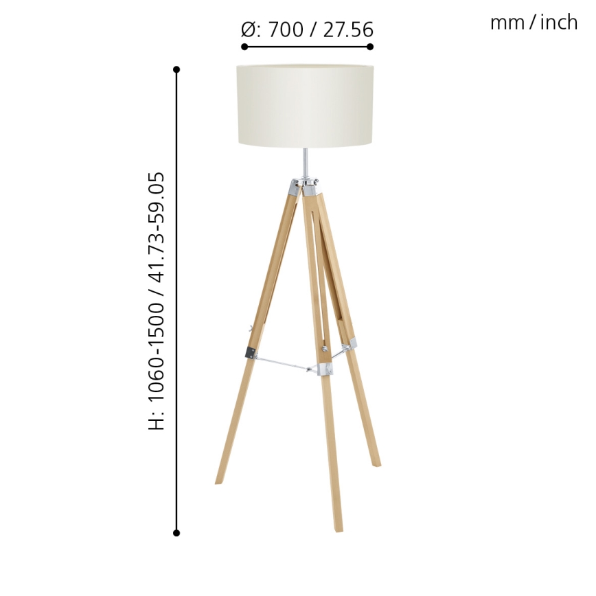 Eglo - Podna lampa 1xE27/60W/230V - FSC sertifikovano