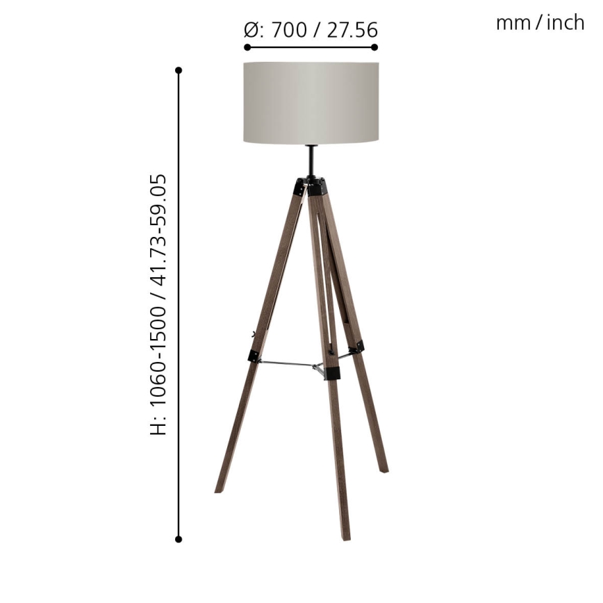 Eglo - Podna lampa 1xE27/60W/230V - FSC sertifikovano