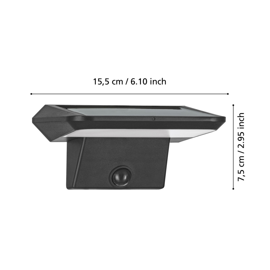 Eglo - LED Solarna zidna lampa sa senzorom LED/20W/3,7V IP44