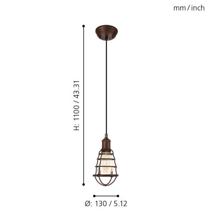 Eglo - Viseća lampa 1xE27/60W