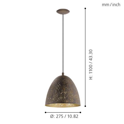 Eglo - Viseća lampa 1xE27/60W