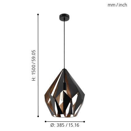 Eglo - Viseća lampa 1xE27/60W/230V