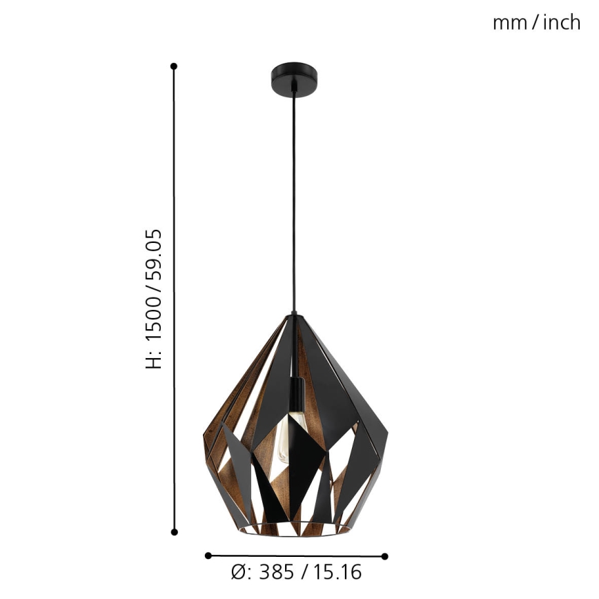 Eglo - Viseća lampa 1xE27/60W/230V