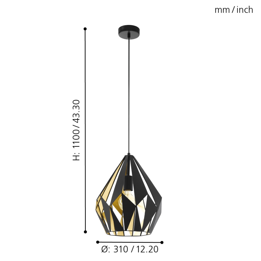 Eglo - Viseća lampa 1xE27/60W/230V