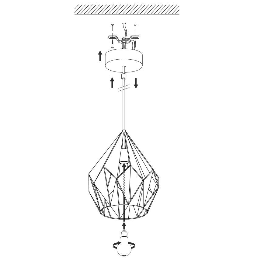 Eglo - Viseća lampa 1xE27/60W/230V