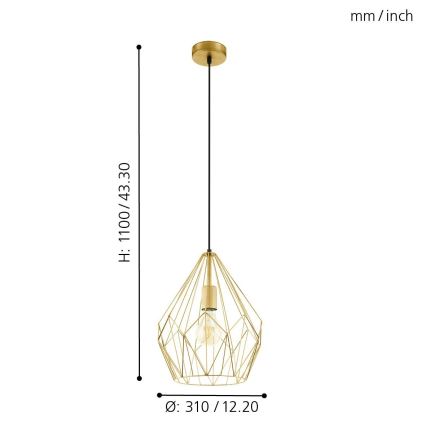 Eglo - Viseća lampa 1xE27/60W/230V