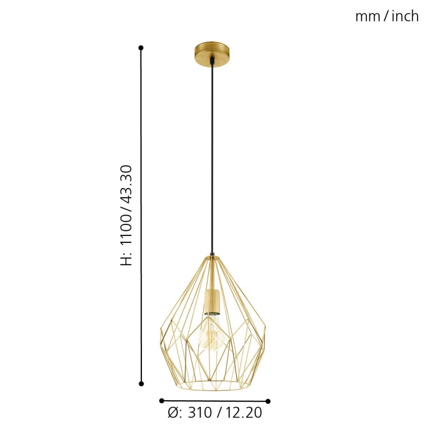 Eglo - Viseća lampa 1xE27/60W/230V