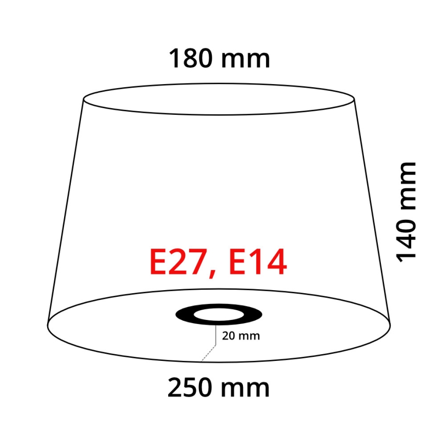 Eglo 49977 - Tekstilni  abažur VINTAGE E14/E27 pr.25 cm