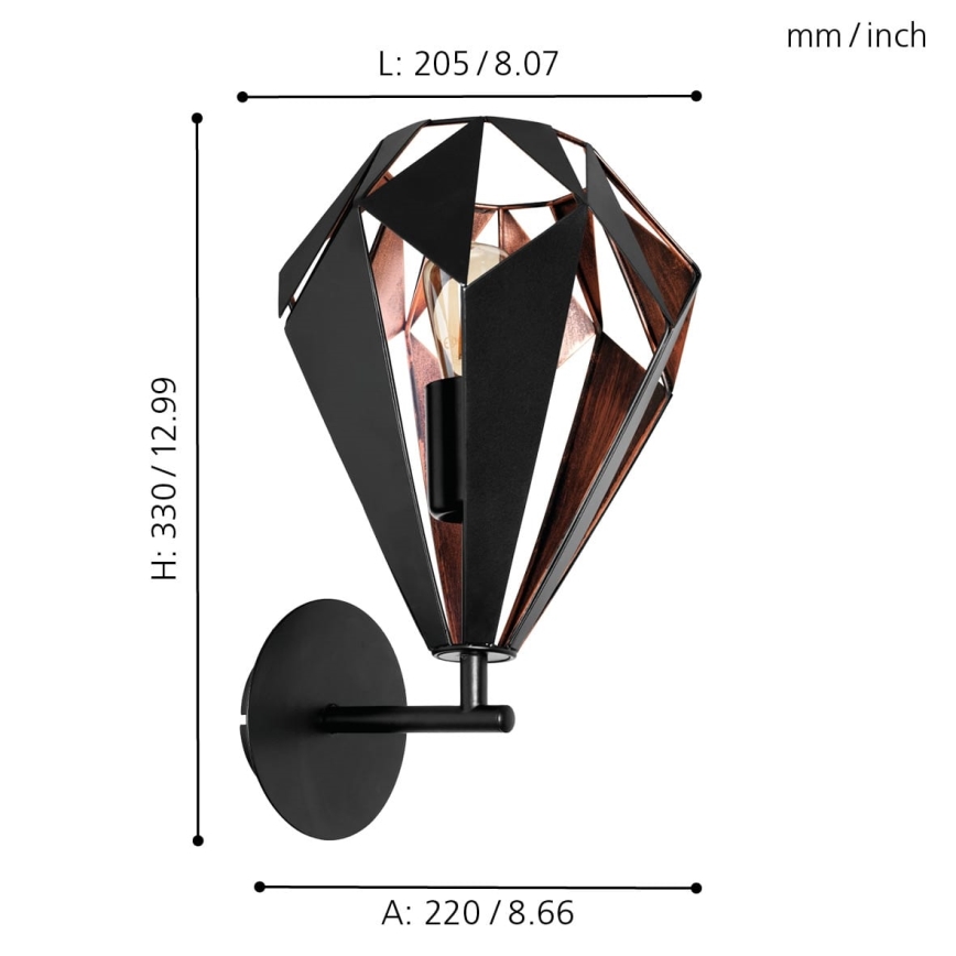Eglo - Zidna lampa 1xE27/60W/230V