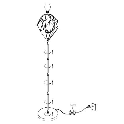 Eglo - Podna lampa 1xE27/60W/230V