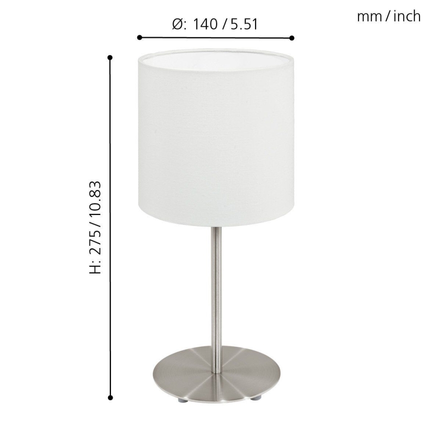 Eglo 54744 - Stona lampa ANADIA 1xE14/40W/230V bela/mat krom