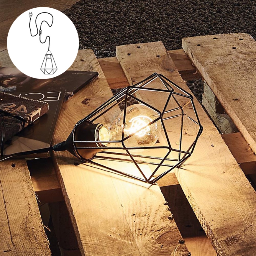 Eglo 54889 - LED Stona lampa za utičnicu 1xE27/4W/230V 3000K crno