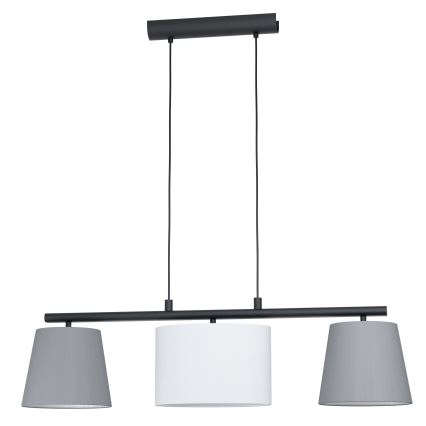 Eglo 55207 - Luster na sajli ALMEIDA 3xE14/25W/230V sivo