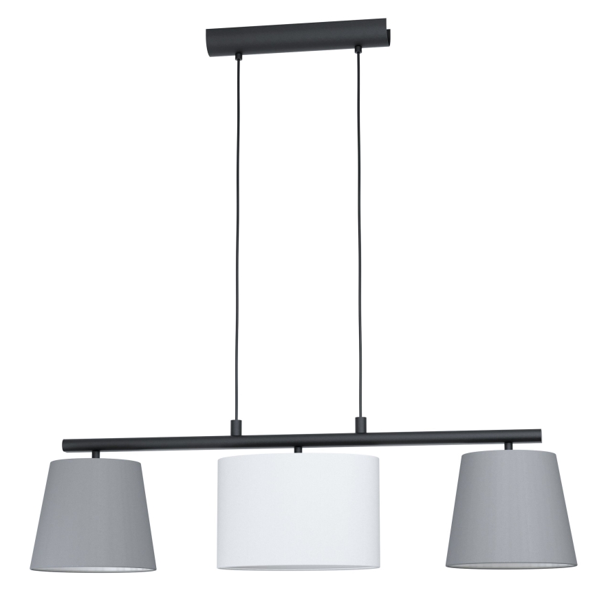 Eglo 55207 - Luster na sajli ALMEIDA 3xE14/25W/230V sivo
