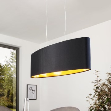 Eglo 55266 - Luster na sajli MASERLO 2xE27/60W/230V crno