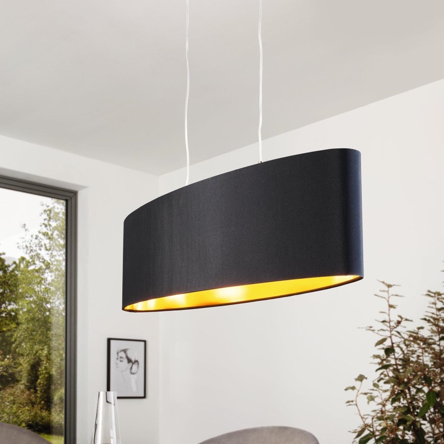 Eglo 55266 - Luster na sajli MASERLO 2xE27/60W/230V crno