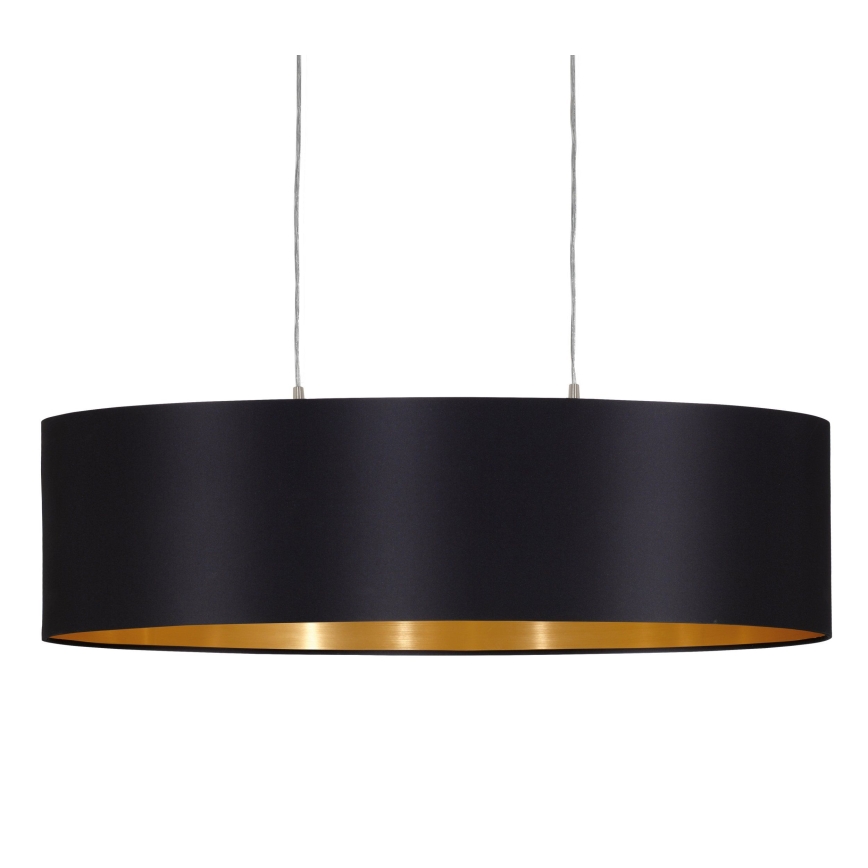 Eglo 55266 - Luster na sajli MASERLO 2xE27/60W/230V crno
