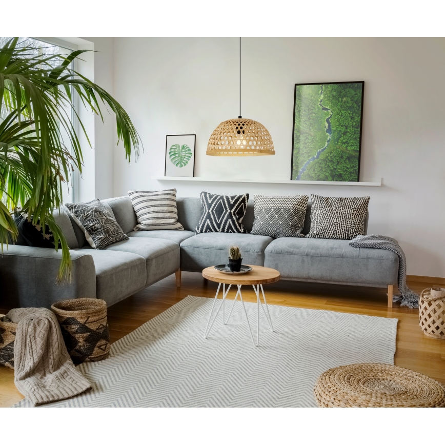 Eglo 55695 - Luster na sajli CLAVERDON 1xE27/40W/230V, prečnika 37 cm, bež