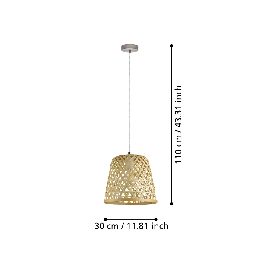 Eglo 55696 - Luster na sajli KIRKCOLM 1xE27/60W/230V bež