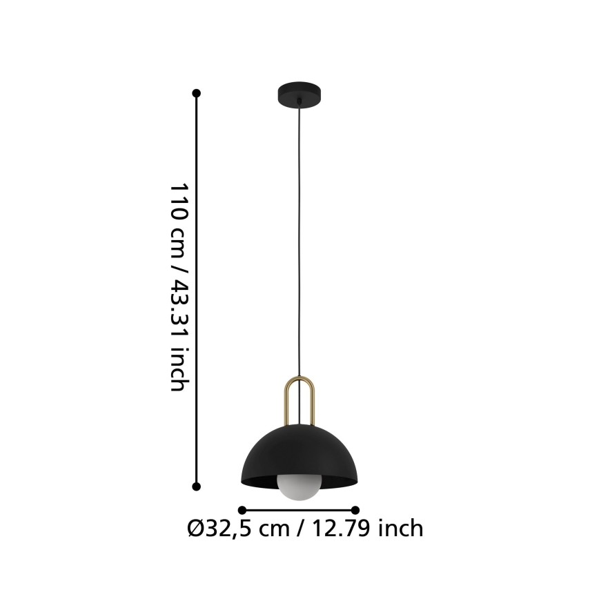 Eglo 56459 - Luster na sajli CALMANERA 1xE27/40W/230V crna