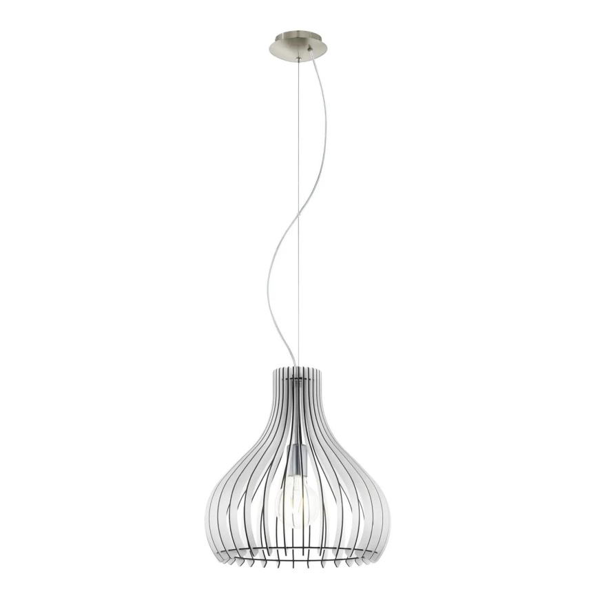 Eglo 61915 - Luster na sajli TINDORI 1xE27/60W/230V Ø 38 cm bela