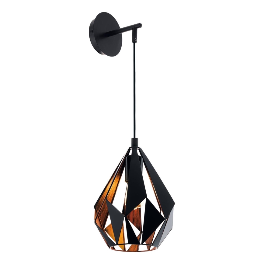 Eglo 62836 - Zidna lampa CARLTON PRO 1xE27/60W/230V crno