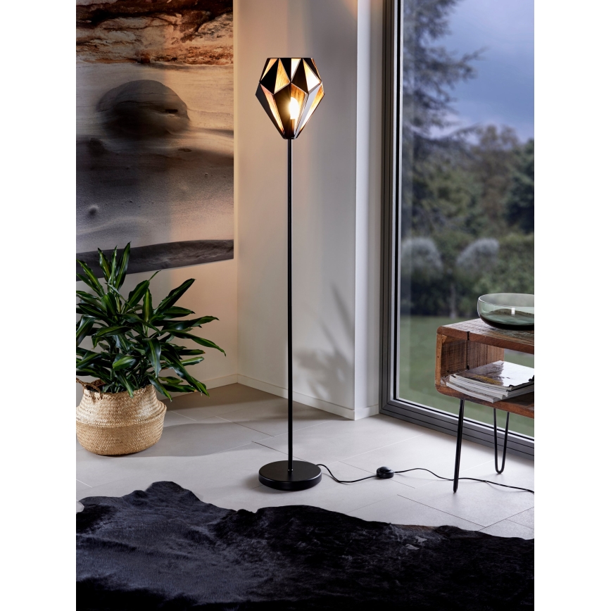 Eglo 62838 - Podna lampa CARLTON PRO 1xE27/60W/230V crno