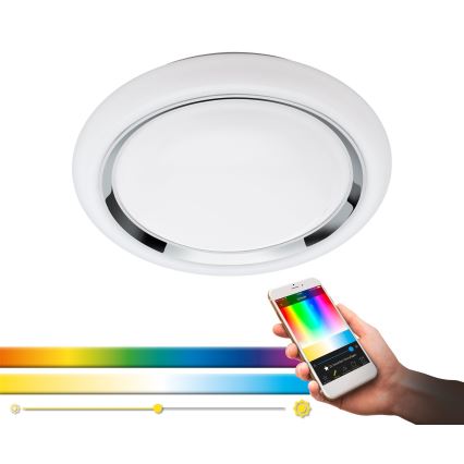 Eglo 64529 - LED RGBW Prigušiva plafonjera CAPASSO-C LED/17W/230V bela