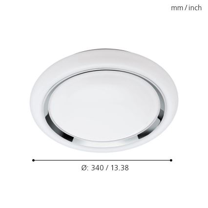 Eglo 64529 - LED RGBW Prigušiva plafonjera CAPASSO-C LED/17W/230V bela