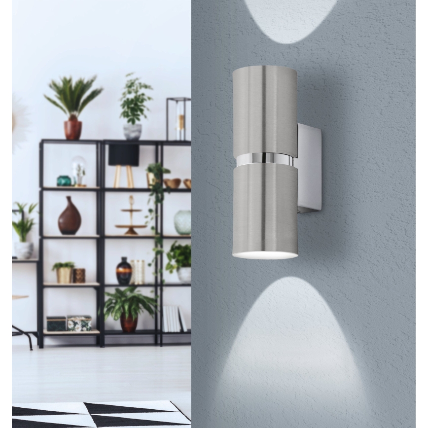 Eglo 64794 - LED Zidna lampa PASSA PRO 2xGU10/3,3W/230V 3000K mat krom