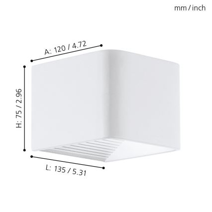 Eglo 65043 - LED Spoljna zidna lampa DONINNI PRO LED/5W/230V IP44 bela