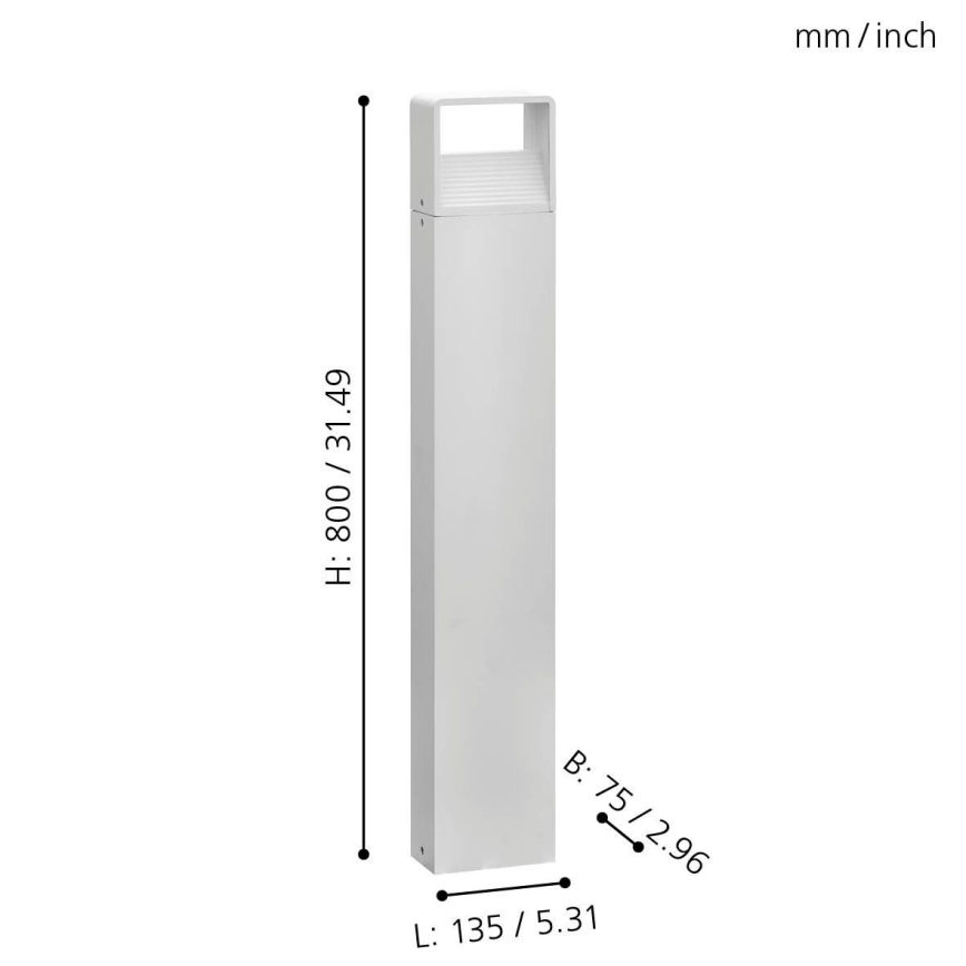 Eglo 65085 - LED Spoljna lampa DONINNI PRO LED/5W/230V 3000K 80 cm IP44 bela