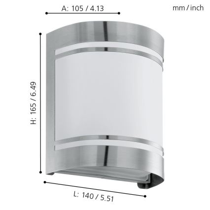 Eglo 74009 - Spoljašnja zidna lampa ROSADA 1xE27/40W/230V IP44