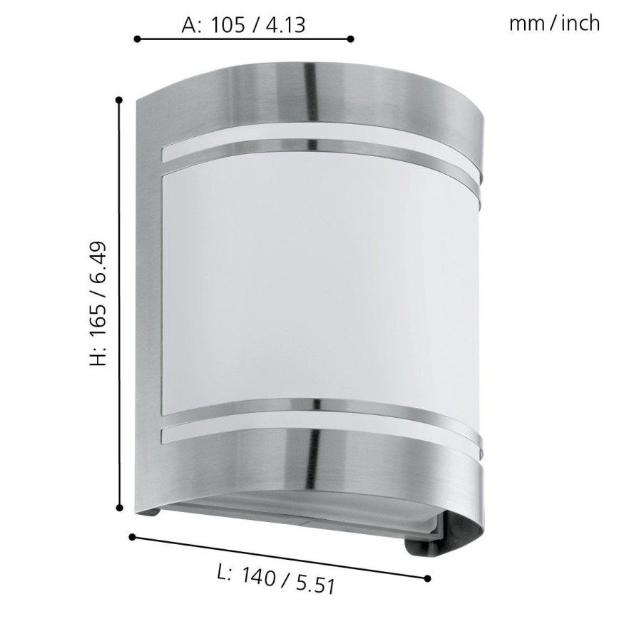 Eglo 74009 - Spoljašnja zidna lampa ROSADA 1xE27/40W/230V IP44