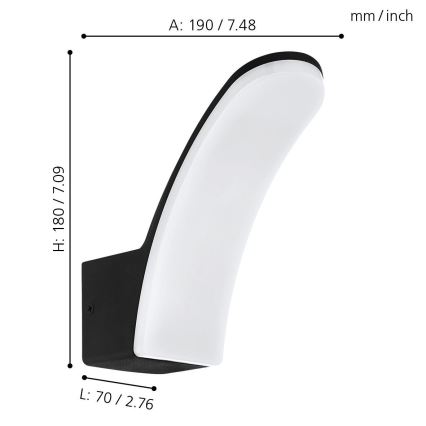 Eglo 74019 - LED Spoljna zidna lampa LACONELLA LED/11,5W/230V 3000K IP44