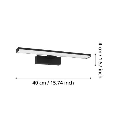 Eglo 74061 - LED rasveta za ogledalo u kupatilu GALENZANA LED/7,4W/230V 4000K 40 cm IP44 crno