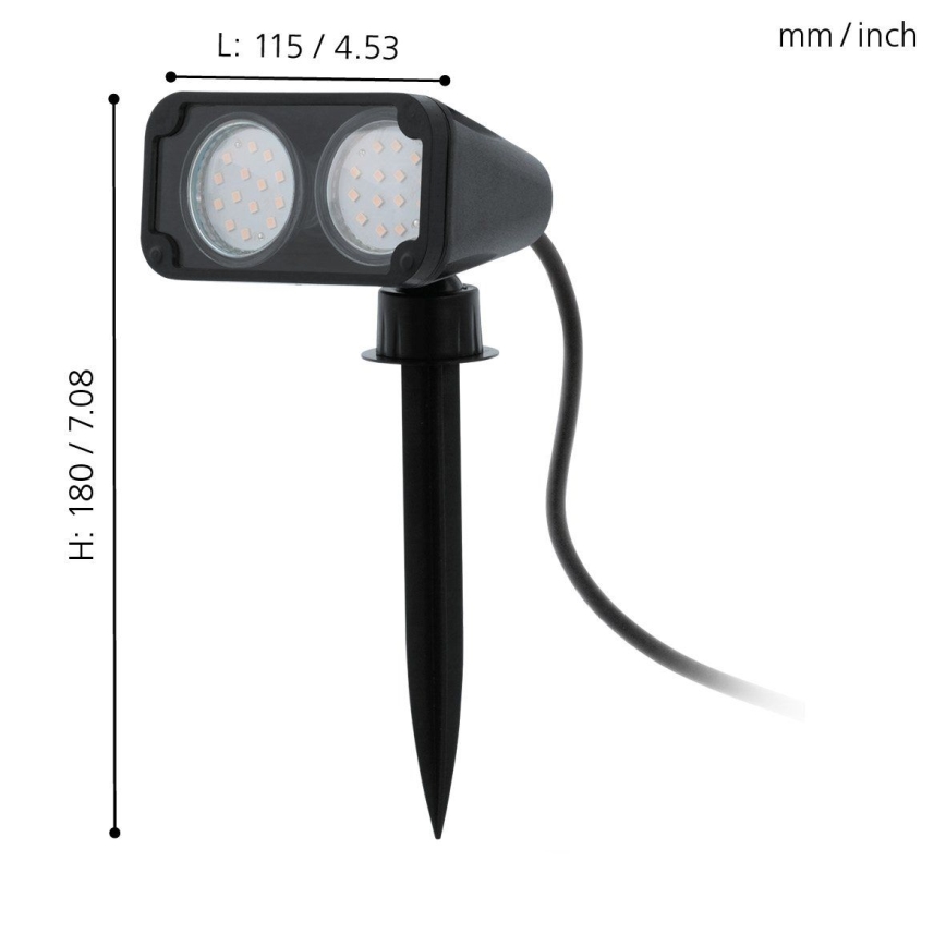 Eglo 75315 - LED Spoljna lampa NEMA 2xGU10/2,8W/230V 3000K IP44