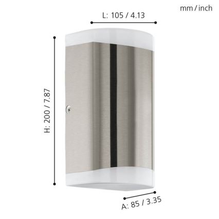Eglo - LED Spoljna zidna lampa 2xGU10/4,6W/230V IP44