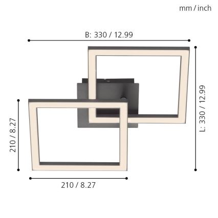 Eglo 75569 - LED plafonsko svetlo PALMAVES LED/20,5W/230V