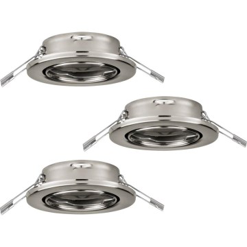 Eglo 75675 - Set 3x ugradbena lampa za kupatilo AGULO 1xGU10/35W/230V IP23 krom