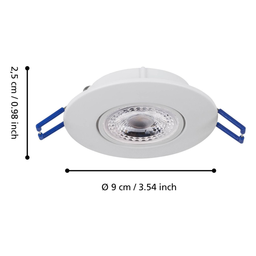 Eglo 75763 - Set 3x LED Ugradbena lampa ZUJAR LED/3,4W/230V bela