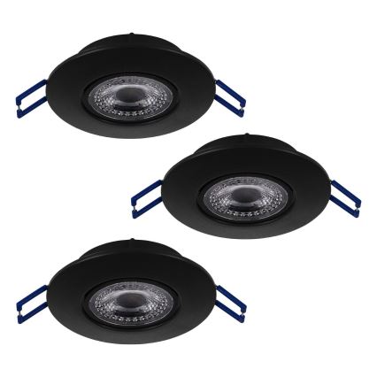 Eglo 75765 - Set 3x LED Ugradbena lampa ZUJAR LED/3,4W/230V crno