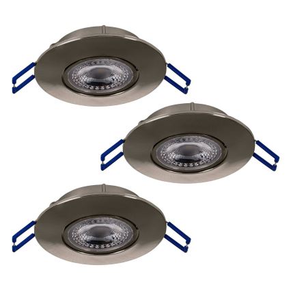Eglo 75765 - Set 3x LED Ugradbena lampa ZUJAR LED/3,4W/230V krom