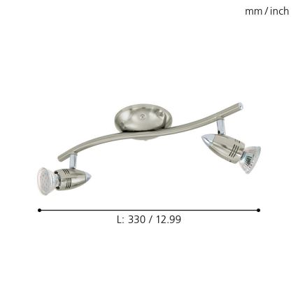 Eglo 78023 - LED Reflektorska lampa MAGNUM 2xGU10/3W/230V 3000K mat krom