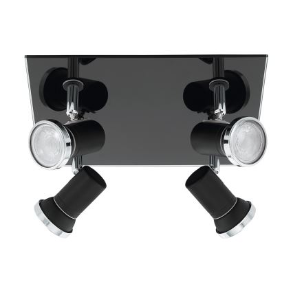 Eglo 780428 - LED Reflektorska lampa za kupatilo BABILONE 4xGU10/3W/230V IP44 crno