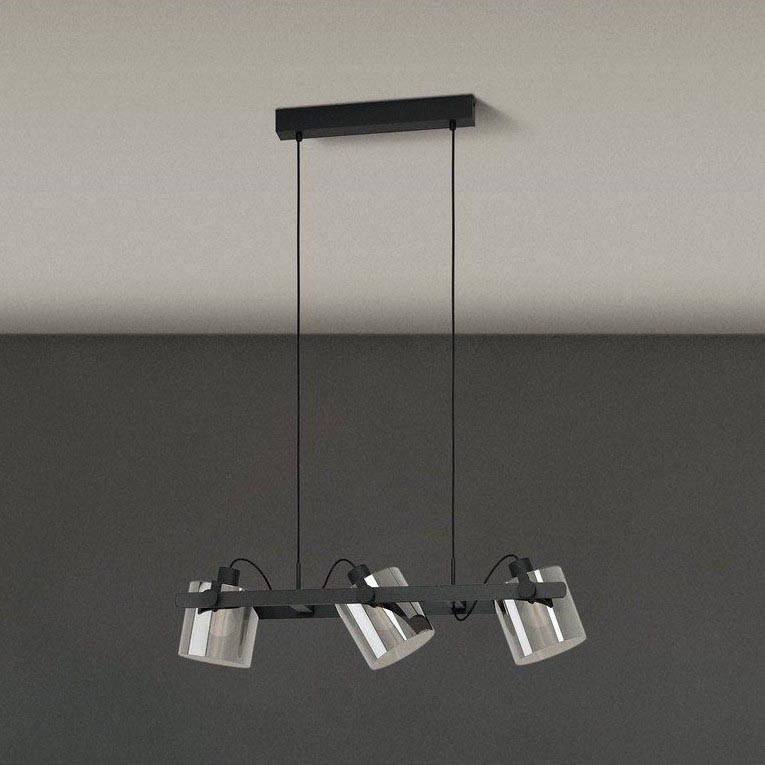 Eglo 780478 - Luster na sajli CALERINO 3xE27/40W/230V crno