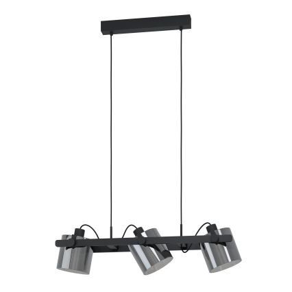 Eglo 780478 - Luster na sajli CALERINO 3xE27/40W/230V crno