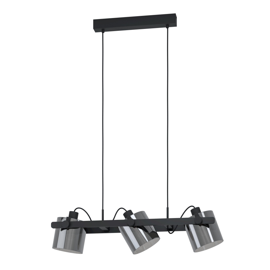 Eglo 780478 - Luster na sajli CALERINO 3xE27/40W/230V crno